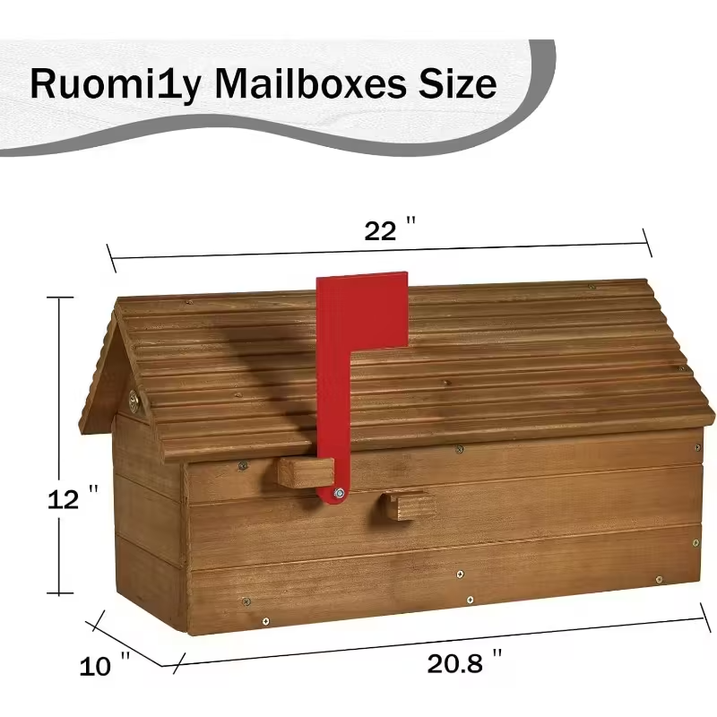 Outdoor Cedar Mailbox-Heavy Duty Cedar Wood, Decorative House
